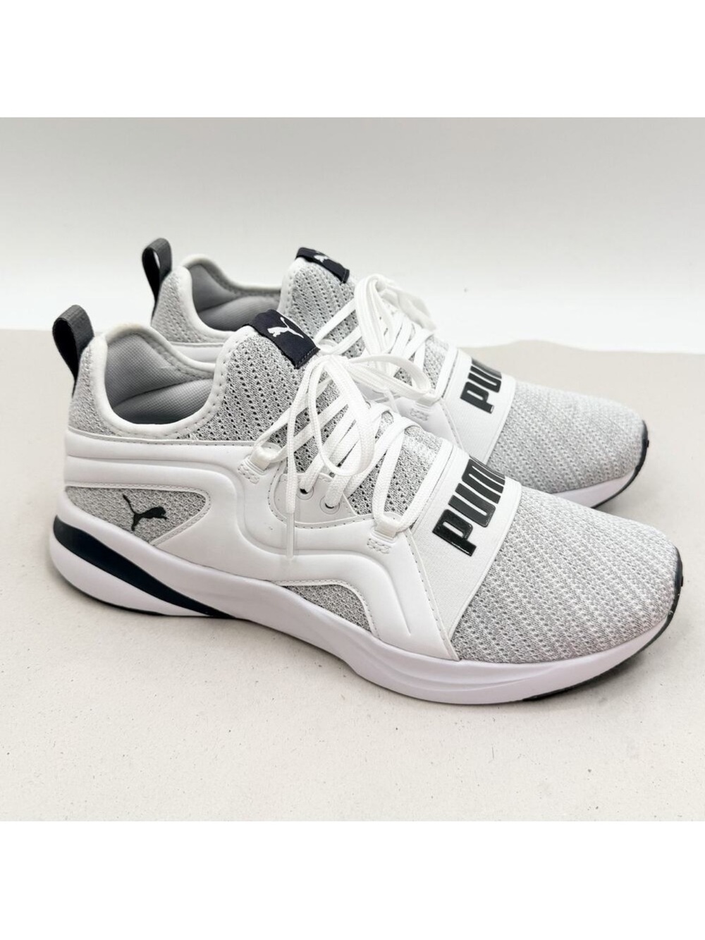 Puma Softride Rift Breeze Knit Gray White Running Sneakers Mens Size 10